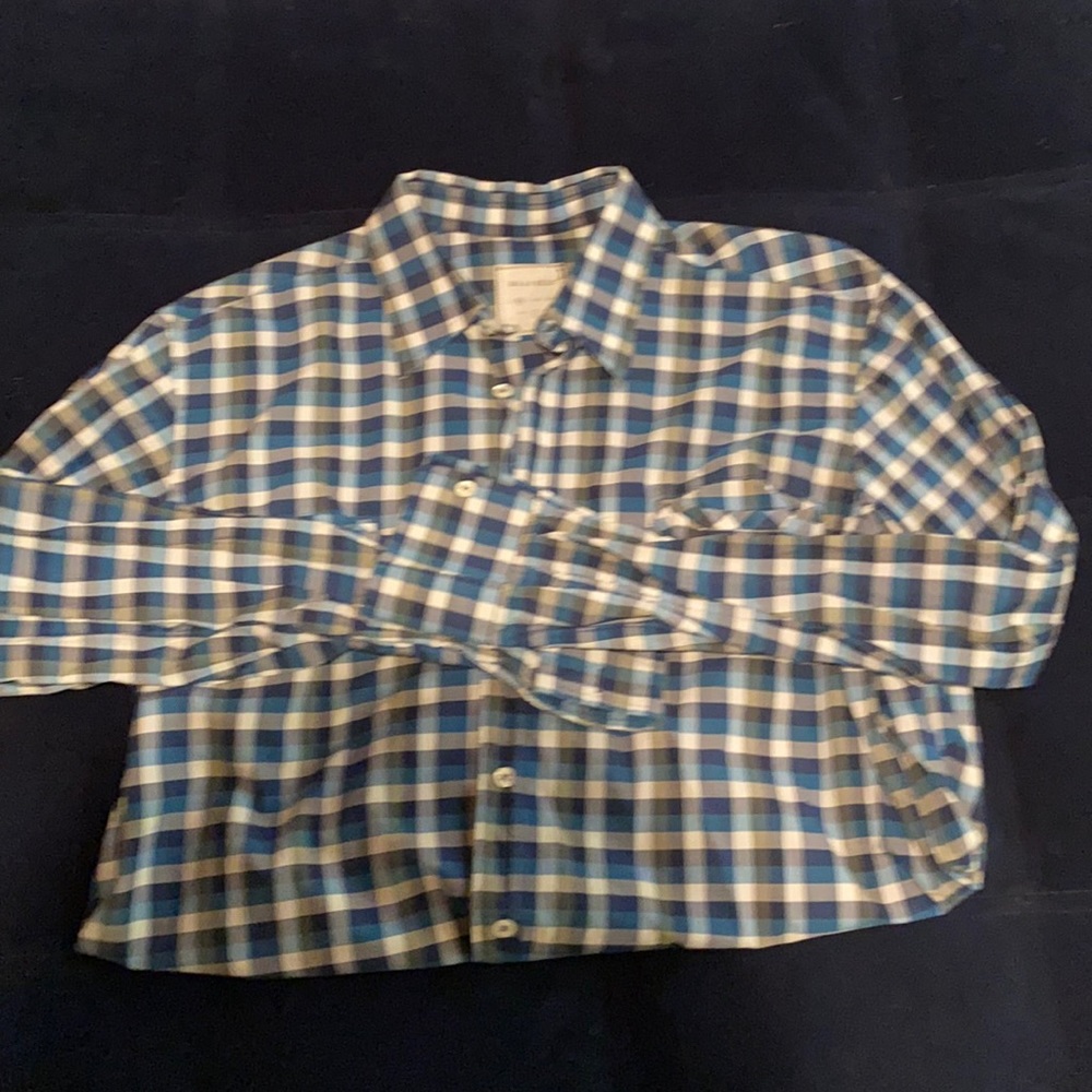Men button down checkered shirt